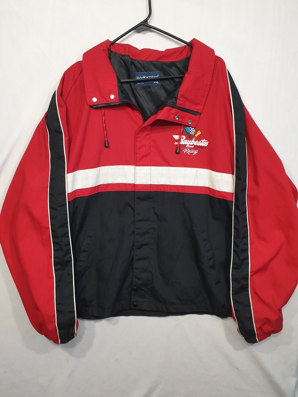 Vtg 90s Swingster Raybestos Racing Jacket Mens XXL Red Black Windbreaker USA